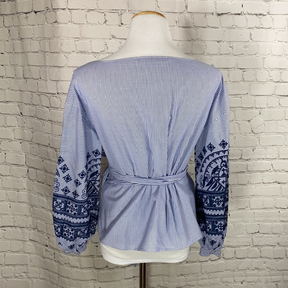 Zara Basic Embroidered Wrap Blouse - image 3